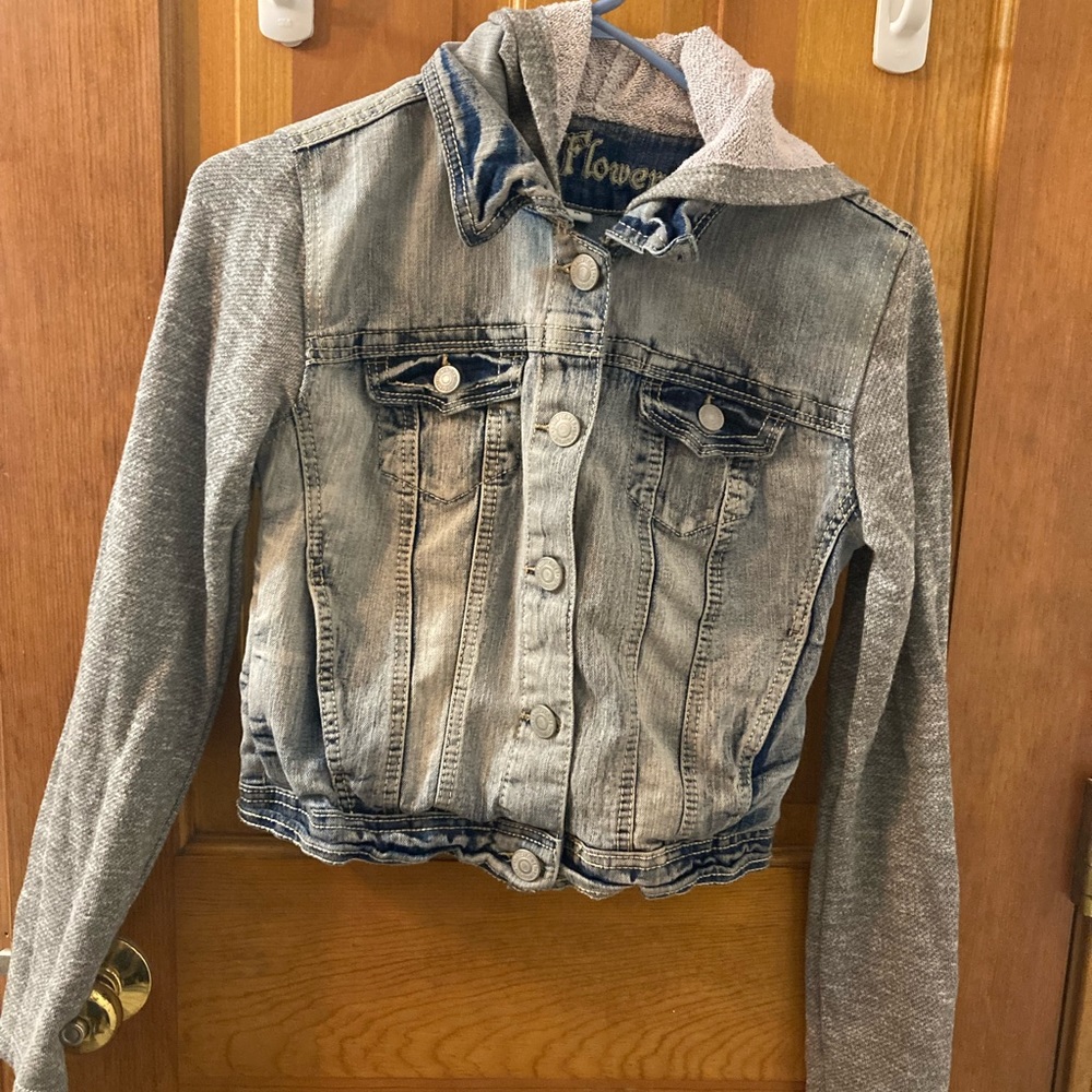 Denim hooded jacket medium